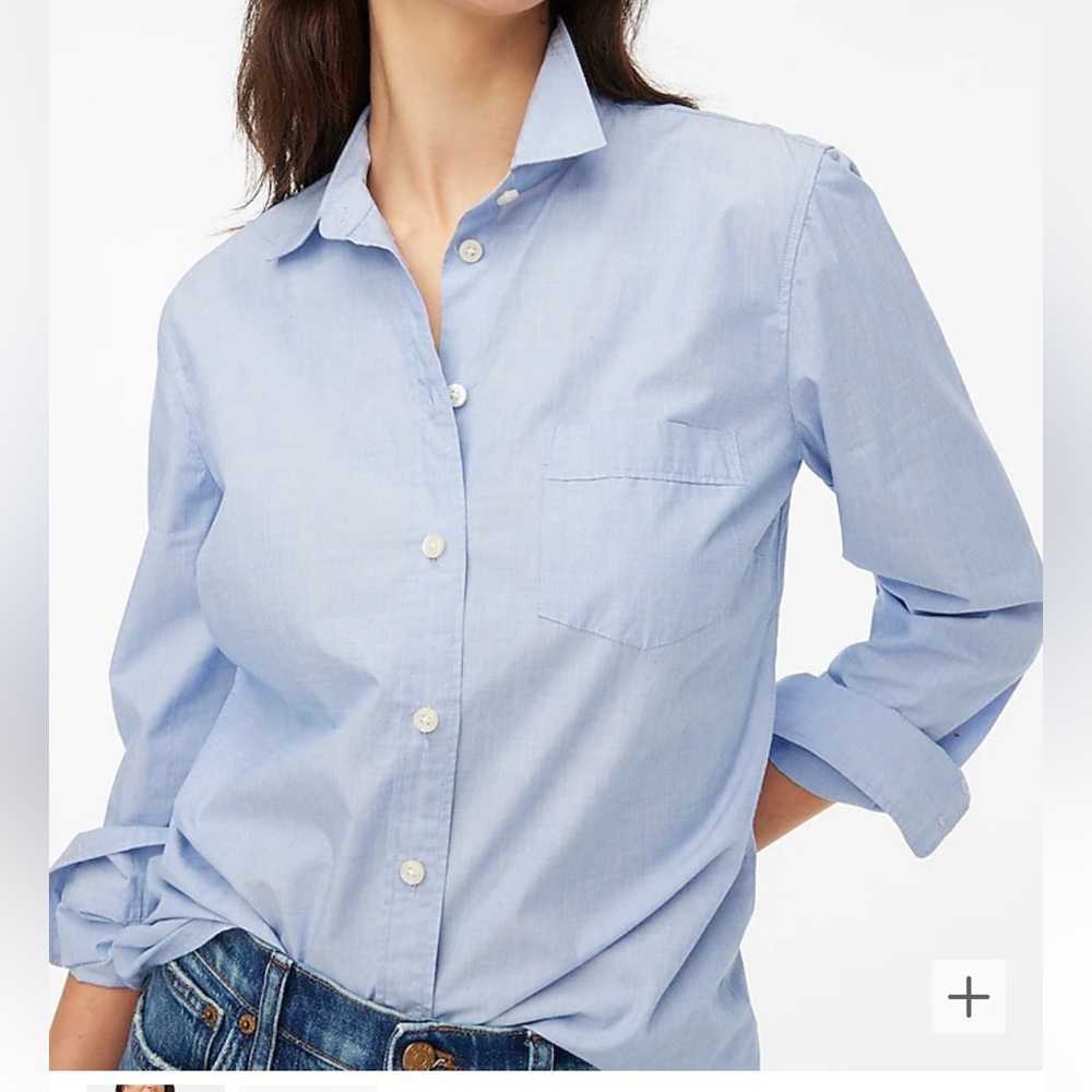 NWOT - J.Crew - Signature-fit button-up shirt - cotton - medium - blue